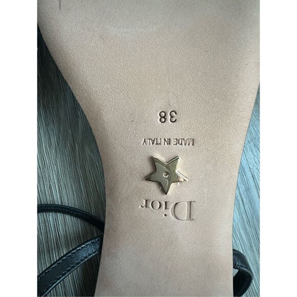 Dior Bandana Embroidered Deep Blue Dway Heeled Sandal Strap Low Heel Pumps EU38/ - Picture 14 of 14